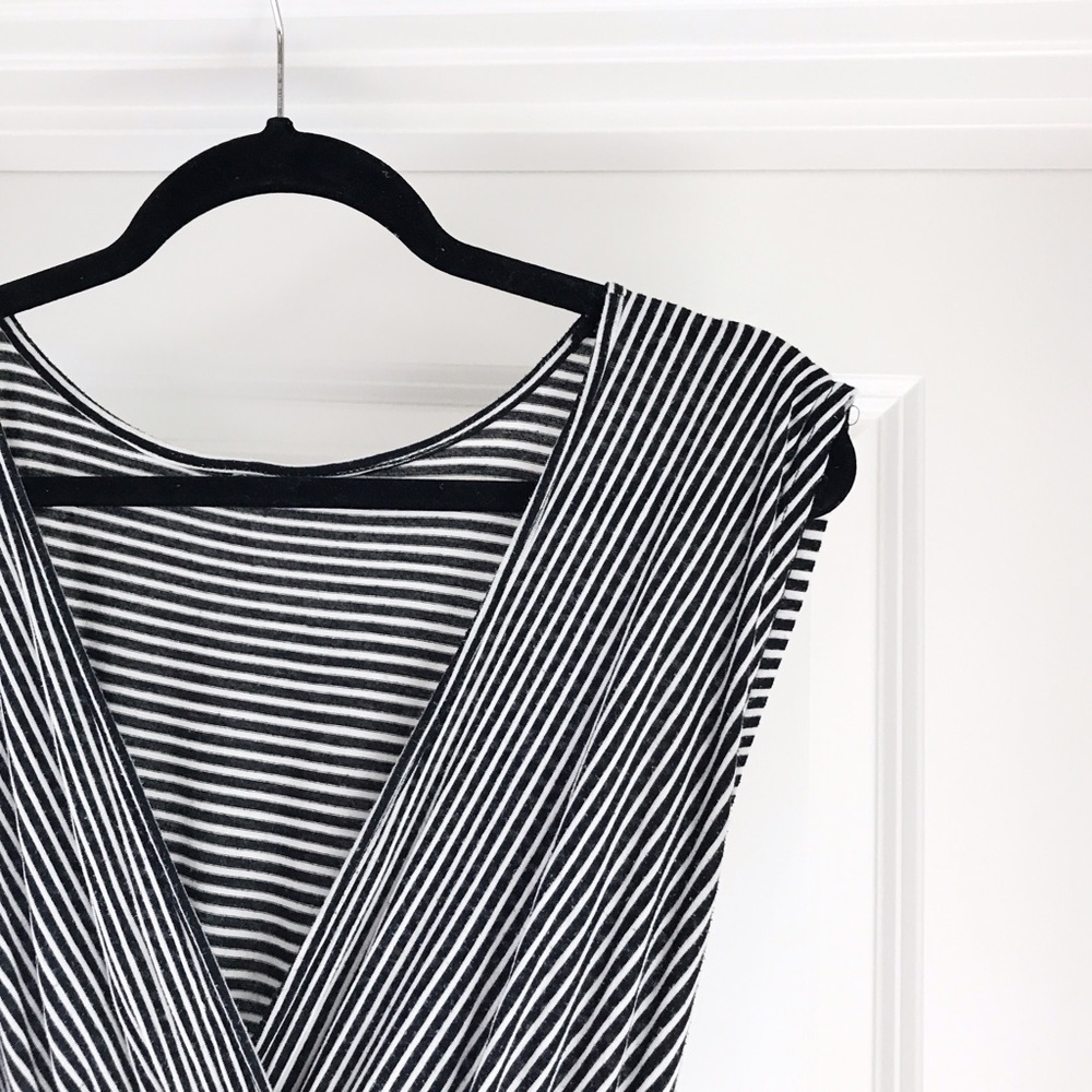 Black & White Striped Maxi Dress