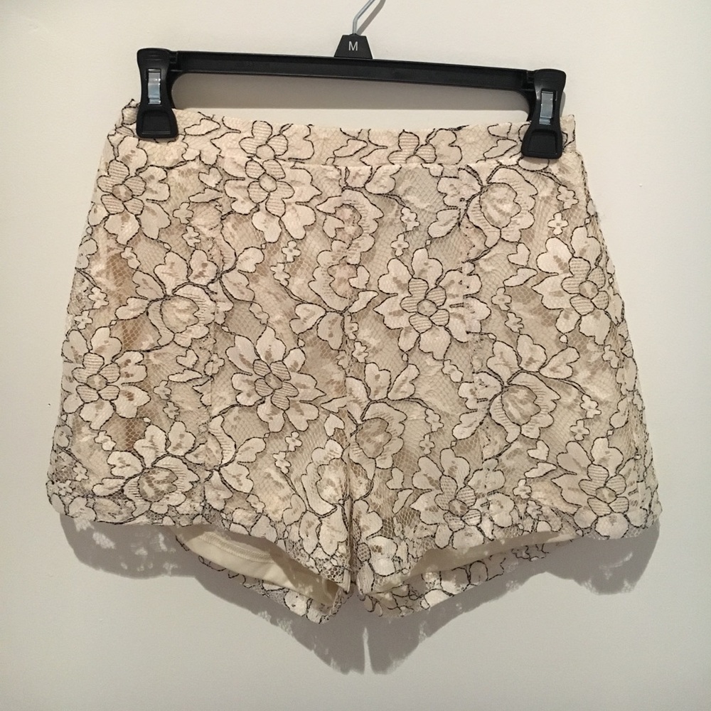 Cream Lace Shorts