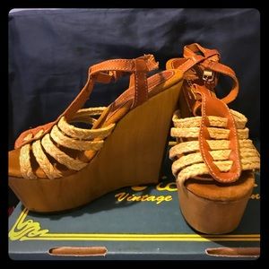 Tan Platform Wedges