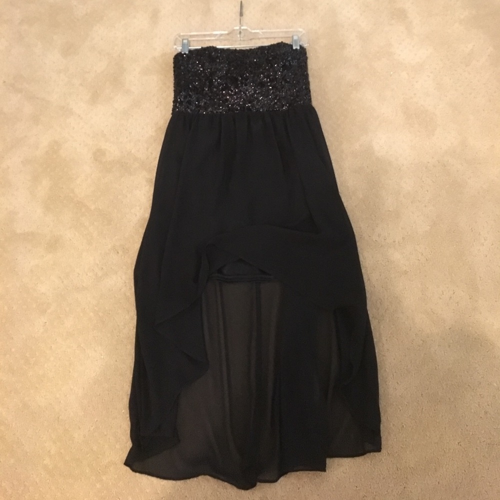 Sequin top strapless dress