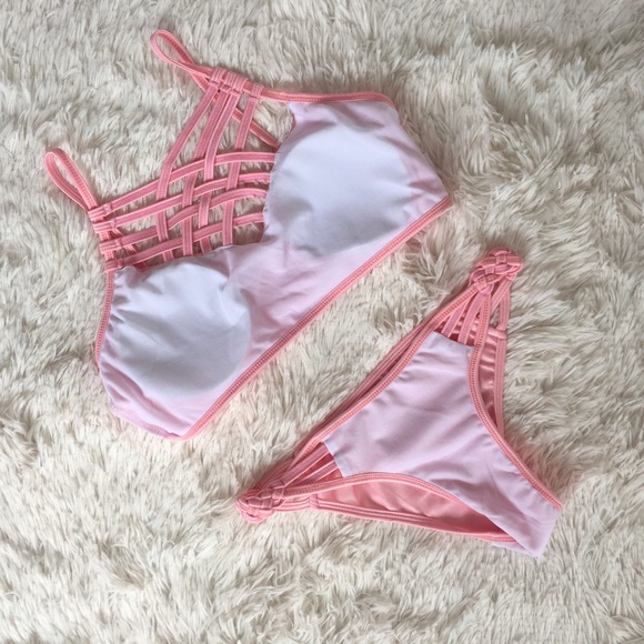 "Melanie" ll Strappy Baby Pink Braided Bikini π - Picture 6 of 7