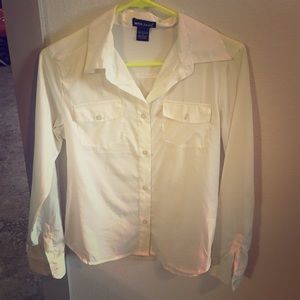 white button up top