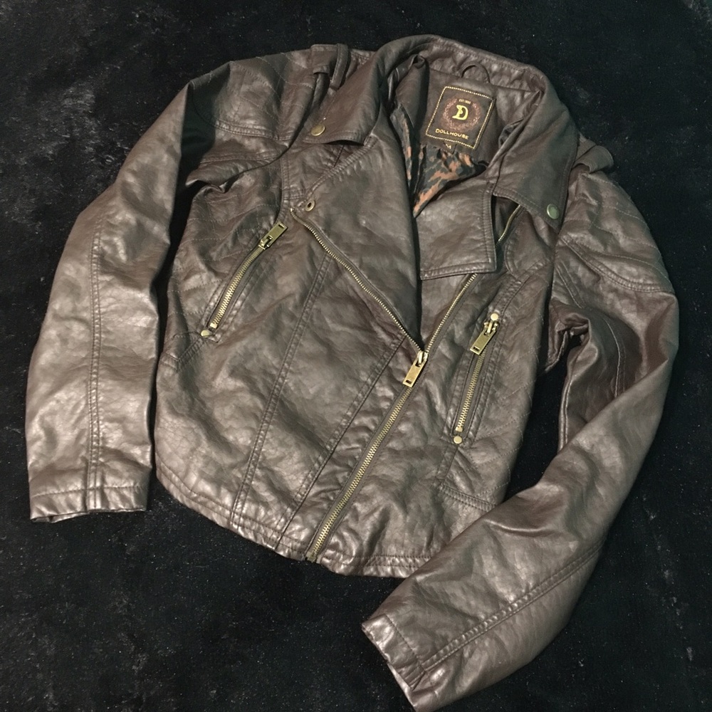 Brown leather jacket