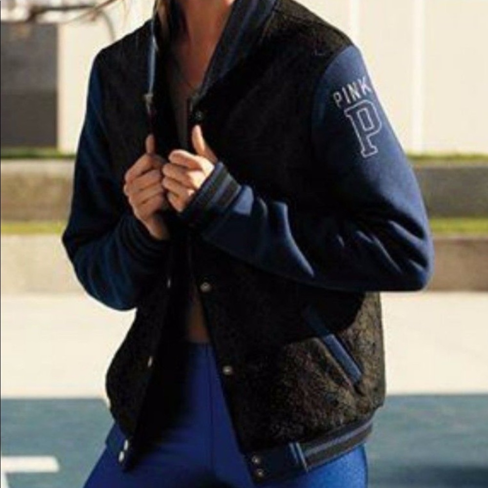Vs pink varsity jacket