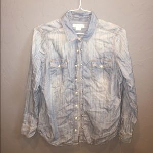Liz Claiborne denim snap shirt