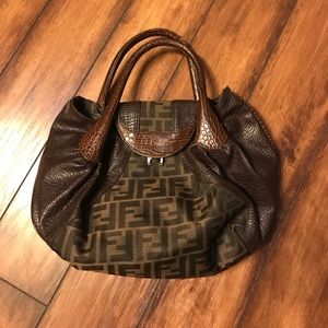 Fendi Zucca Spy Hobo Handbag Vintage