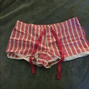 Juicy Couture Pink/white striped pajama shorts