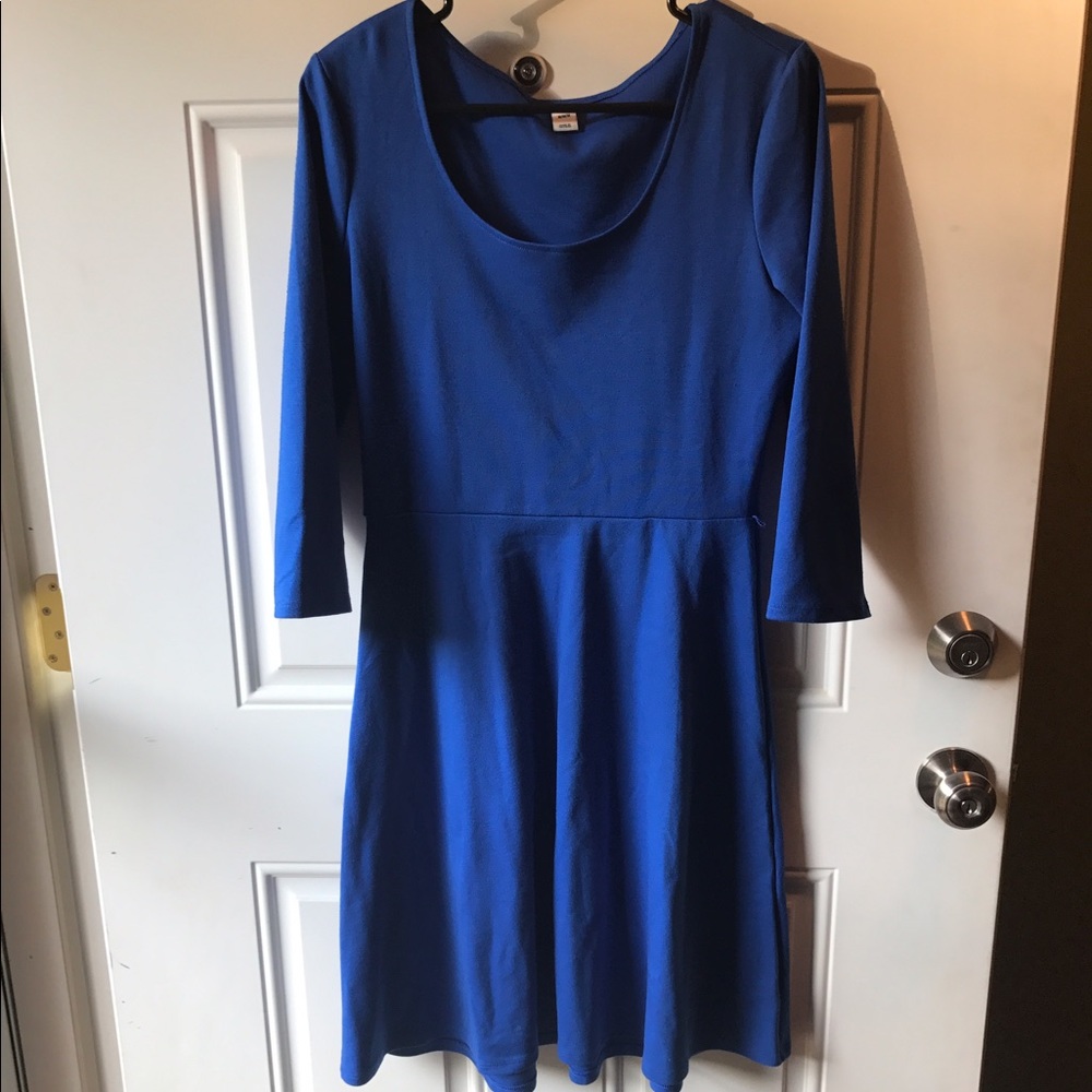Old Navy 3/4 Length Royal Blue Dress