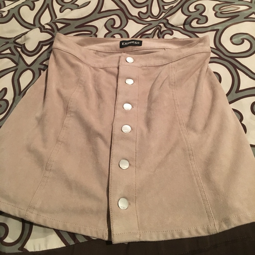 Express button up tan skirt worn once