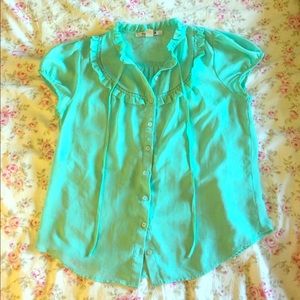 Ruffled Short Sleeved Blouse