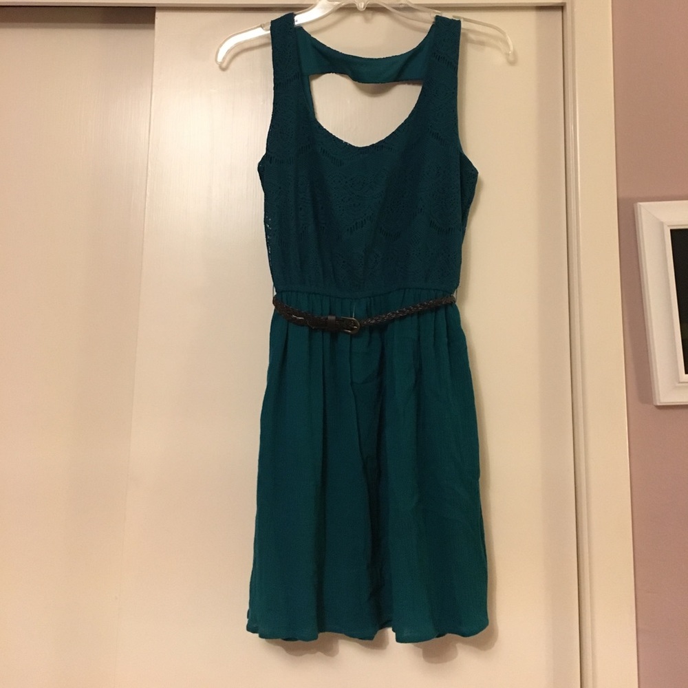 Trixxi Teal Lace Dress