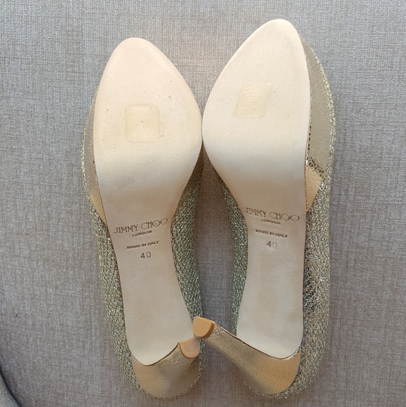 Jimmy Choo Silver Glitter Alex Platform Pumps - Picture 8 of 8