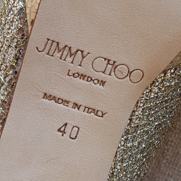 Jimmy Choo Silver Glitter Alex Platform Pumps - Picture 7 of 8