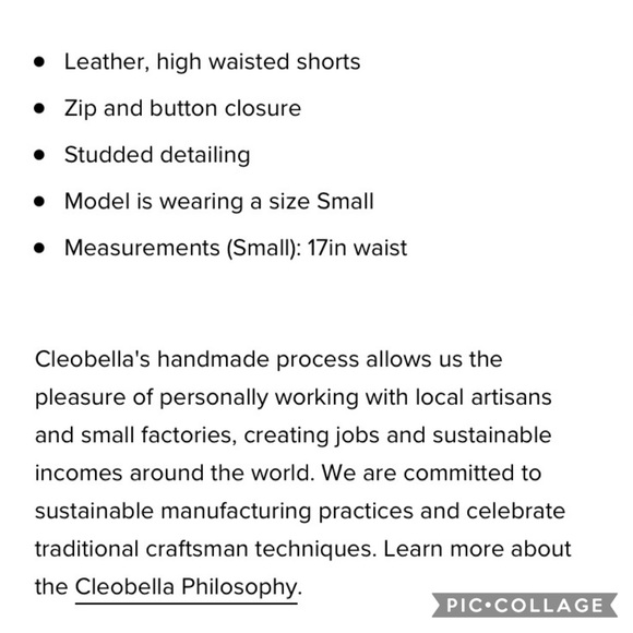 Moving sale!! NWT Cleobella Leather Studded Shorts - Picture 8 of 8