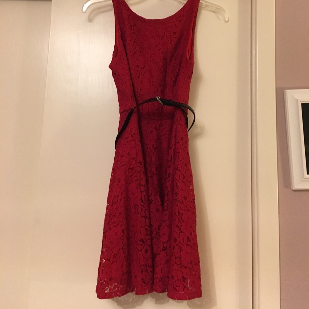 As U Wish Red Lace Dress