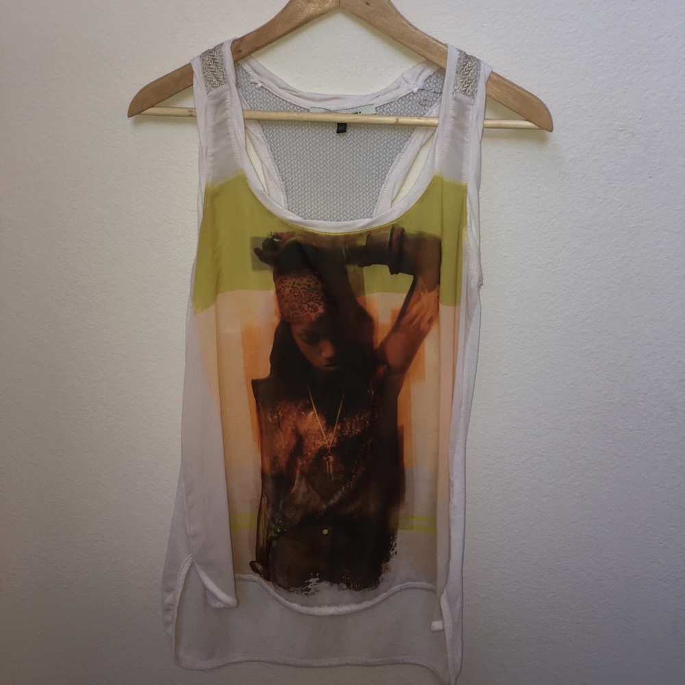 Bershka High Low Top w/Chiffon✨