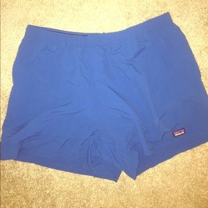 Blue Patagonia durable water repellant shorts