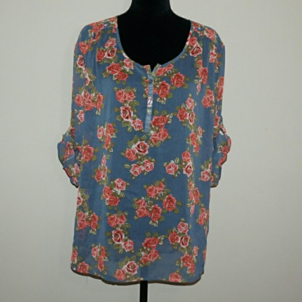 Floral sheer top
