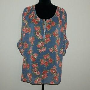 Floral sheer top