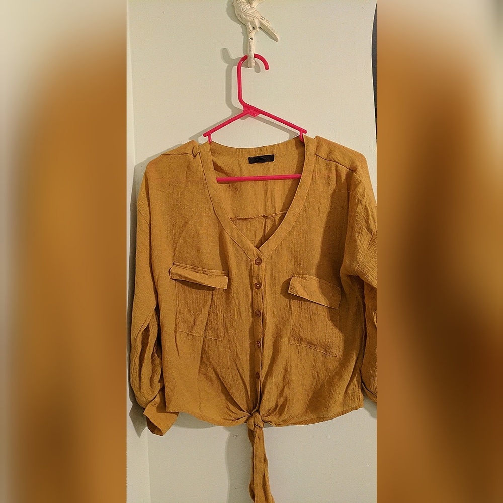 Dark mustard yellow blouse