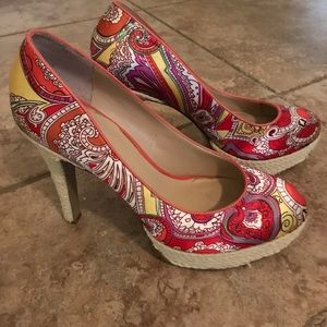 Paisley Nine West Platform Shoes Size 9