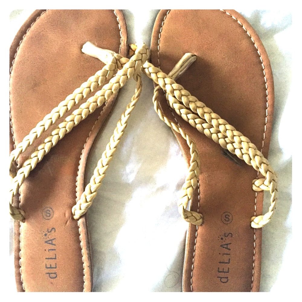 Delia*s Gold Rope Sandal Size S