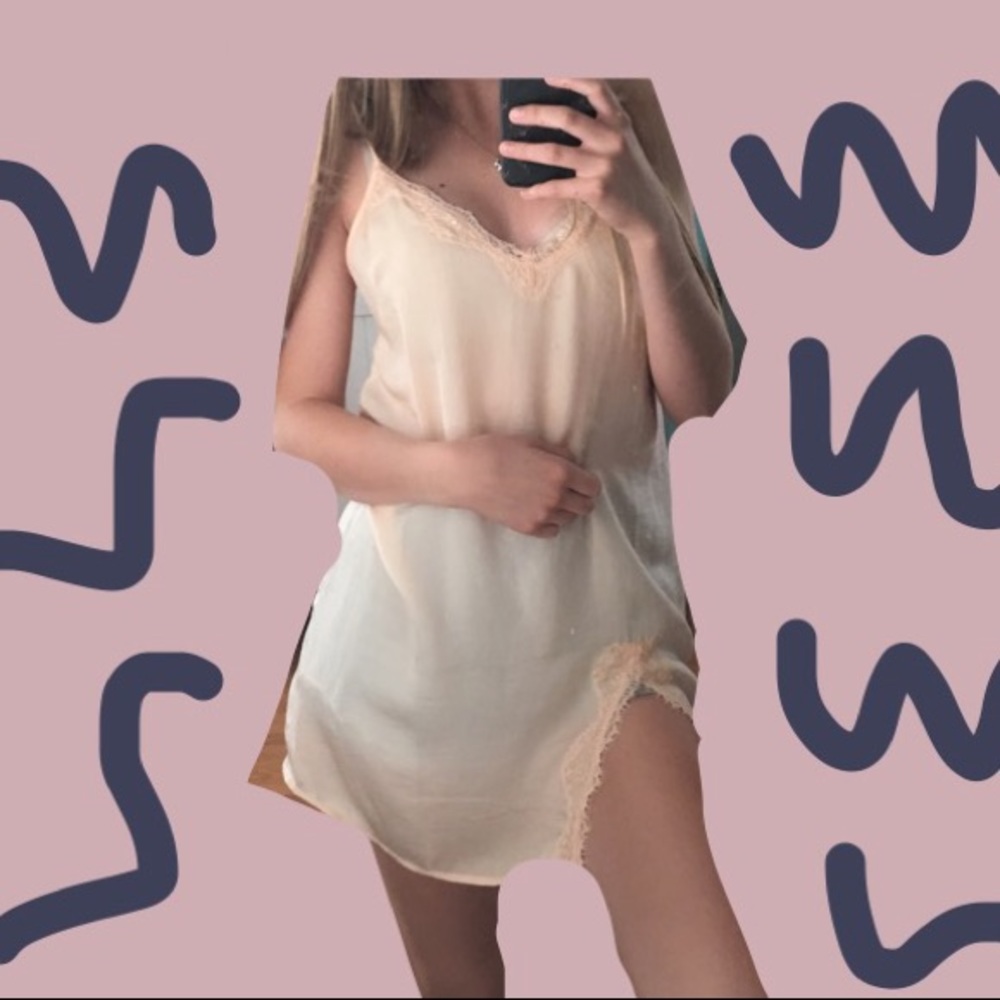 urban outfitters peachy silk dress