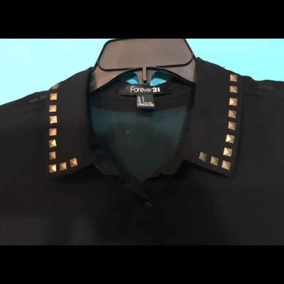 Sheer Studded Button Up - Picture 2 of 3