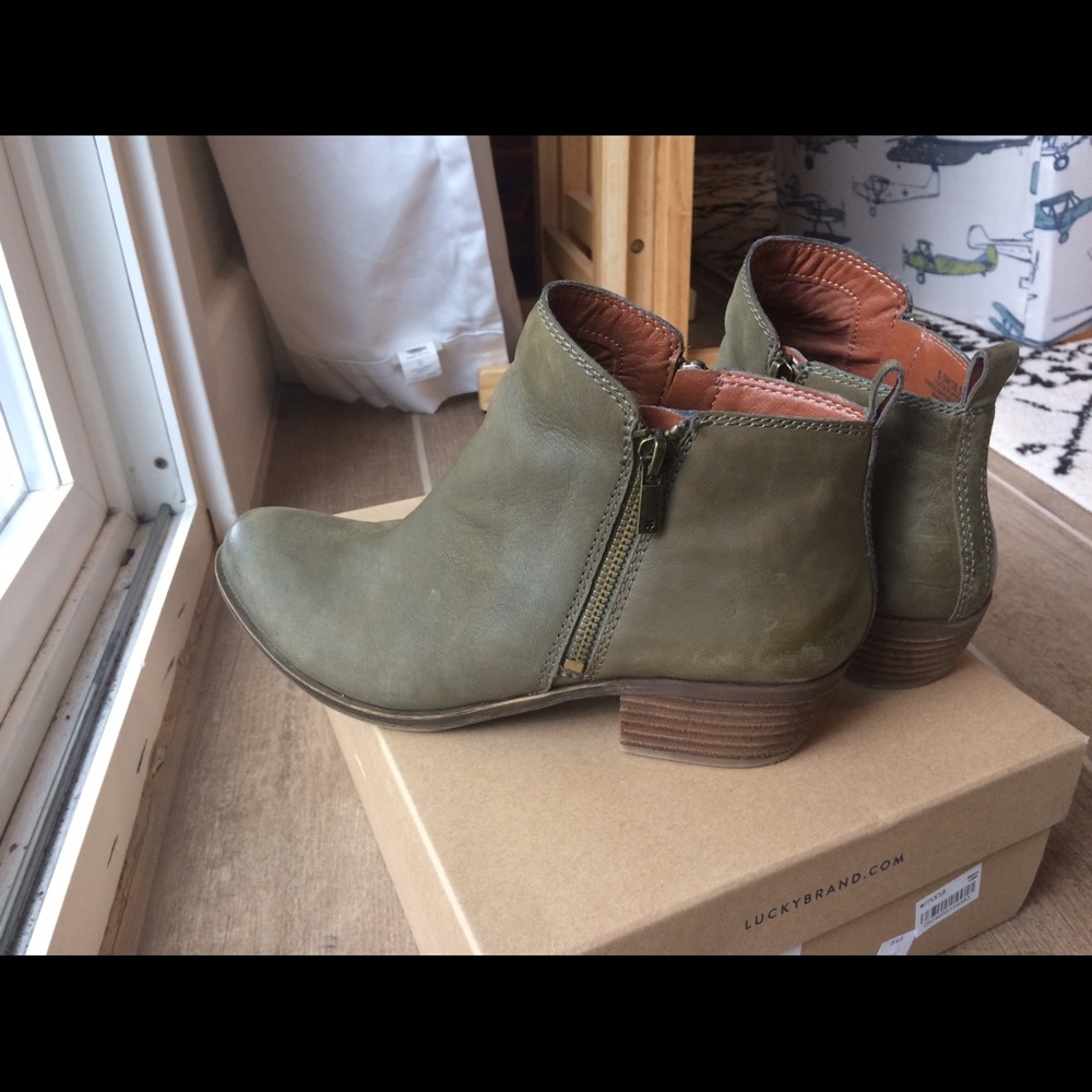 Lucky Brand Basel olive green bootie