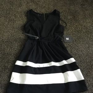 IZ Byer Black and White Cocktail Dress