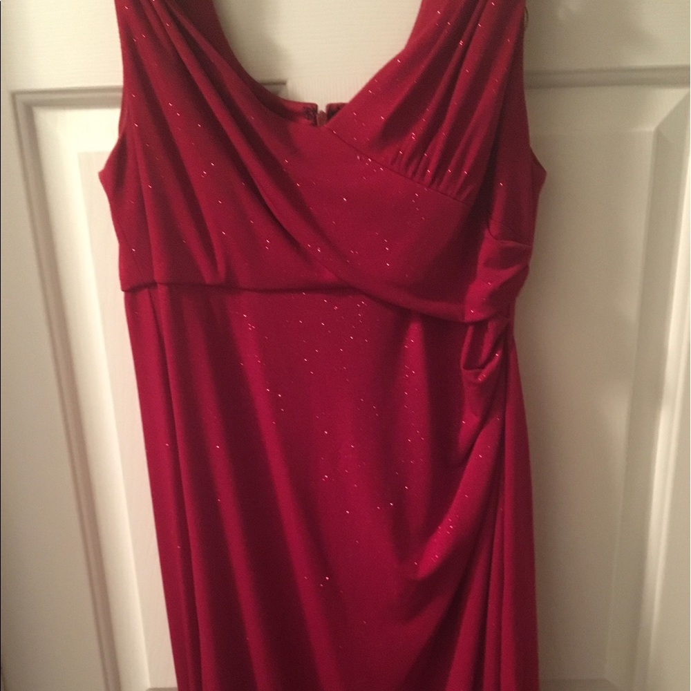 Woman red dress