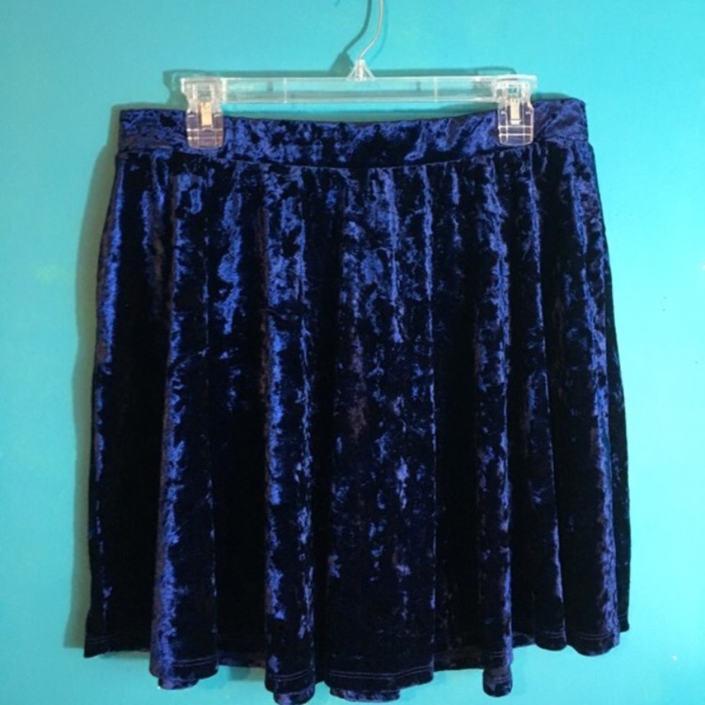 Blue Velvet Skater Skirt