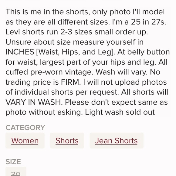 Levi high waist shorts - Picture 3 of 3