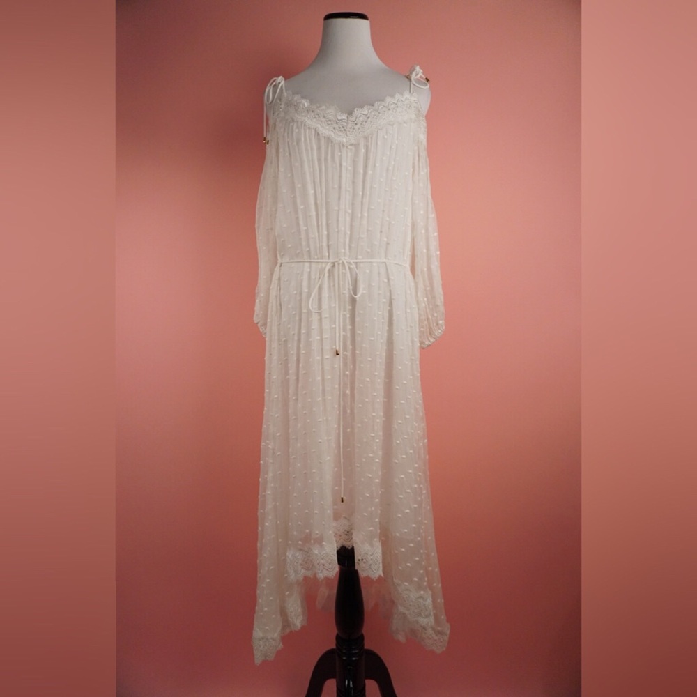 New Zimmermann Realm Scallop Silk Dress White - Picture 4 of 8