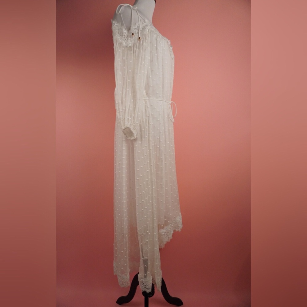 New Zimmermann Realm Scallop Silk Dress White - Picture 5 of 8
