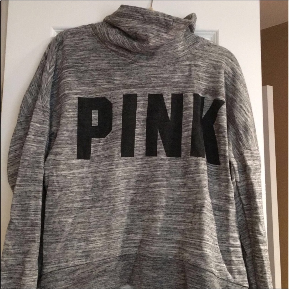 Grey PINK pull over sweatshirt