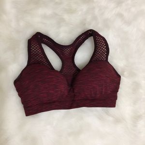 VICTORIAS SECRET PINK MAROON SPORTS BRA MEDIUM
