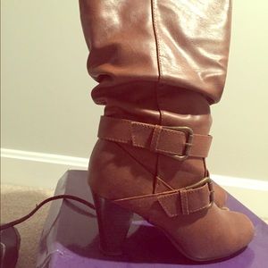 Cognac tall boots