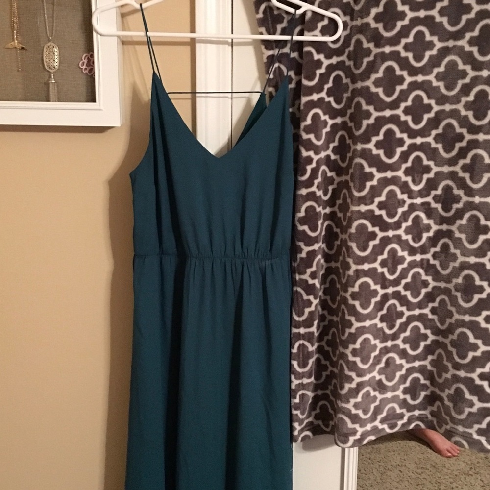 Loft emerald green maxi dress