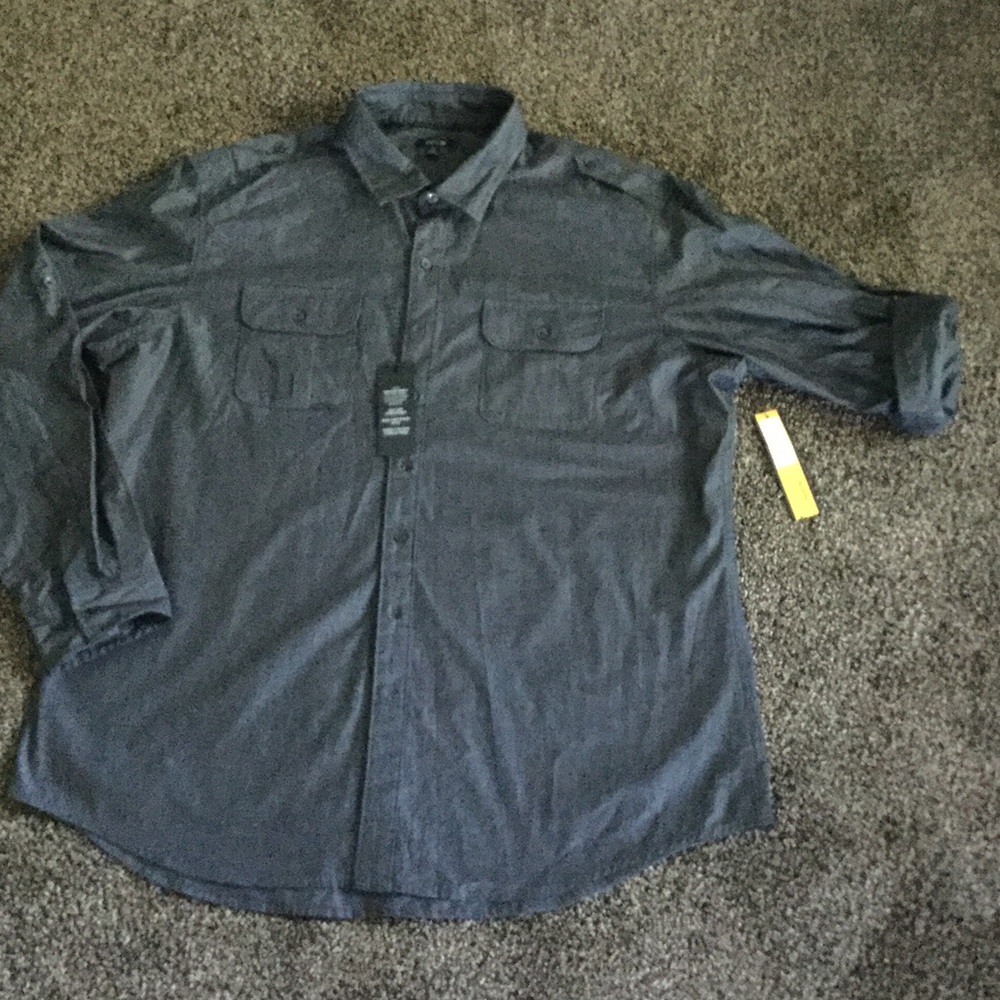 Black Chambray men's button up XL