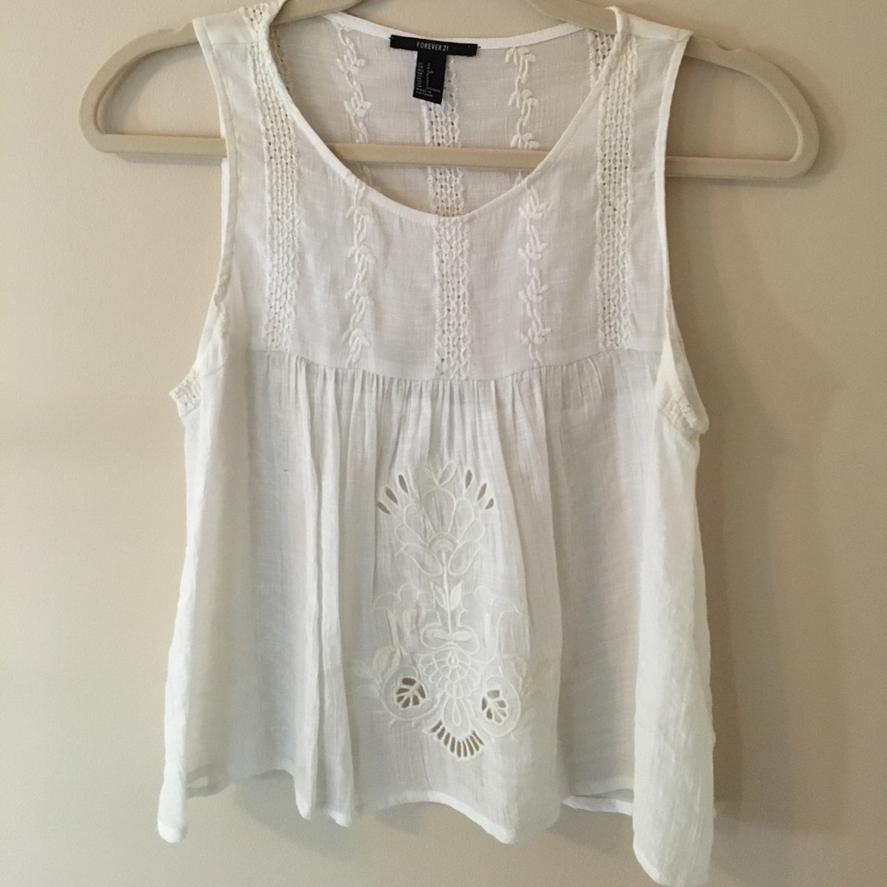 Open back White tank