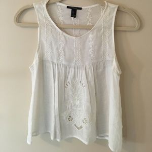 Open back White tank