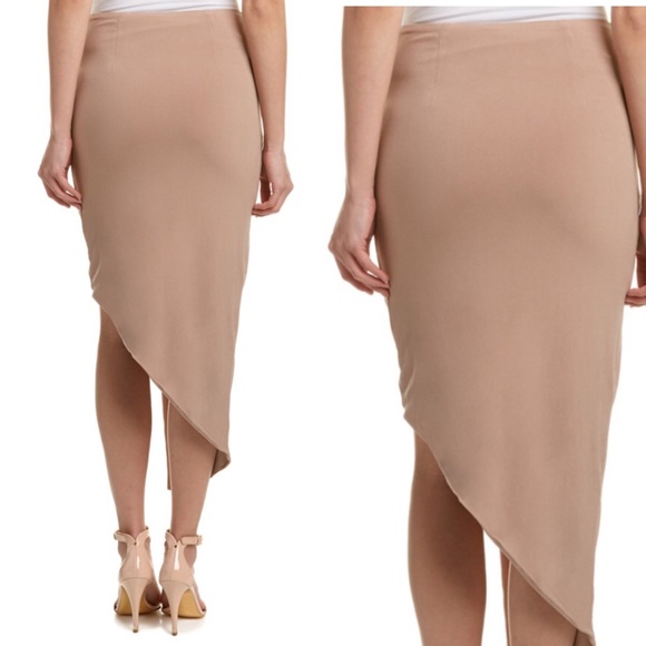 SALETaupe asymmetrical midi skirt - Picture 3 of 4