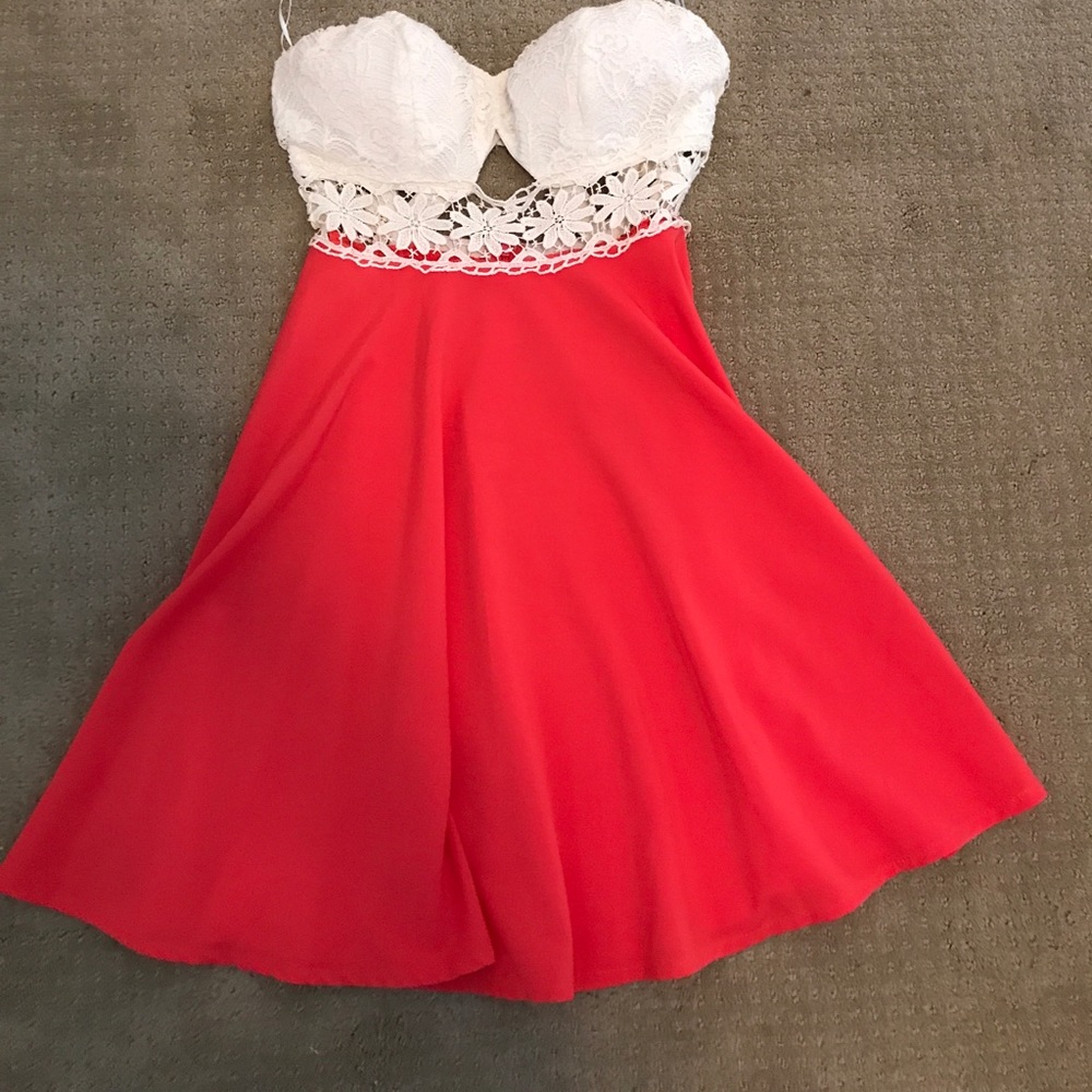 Summer white and coral dress!