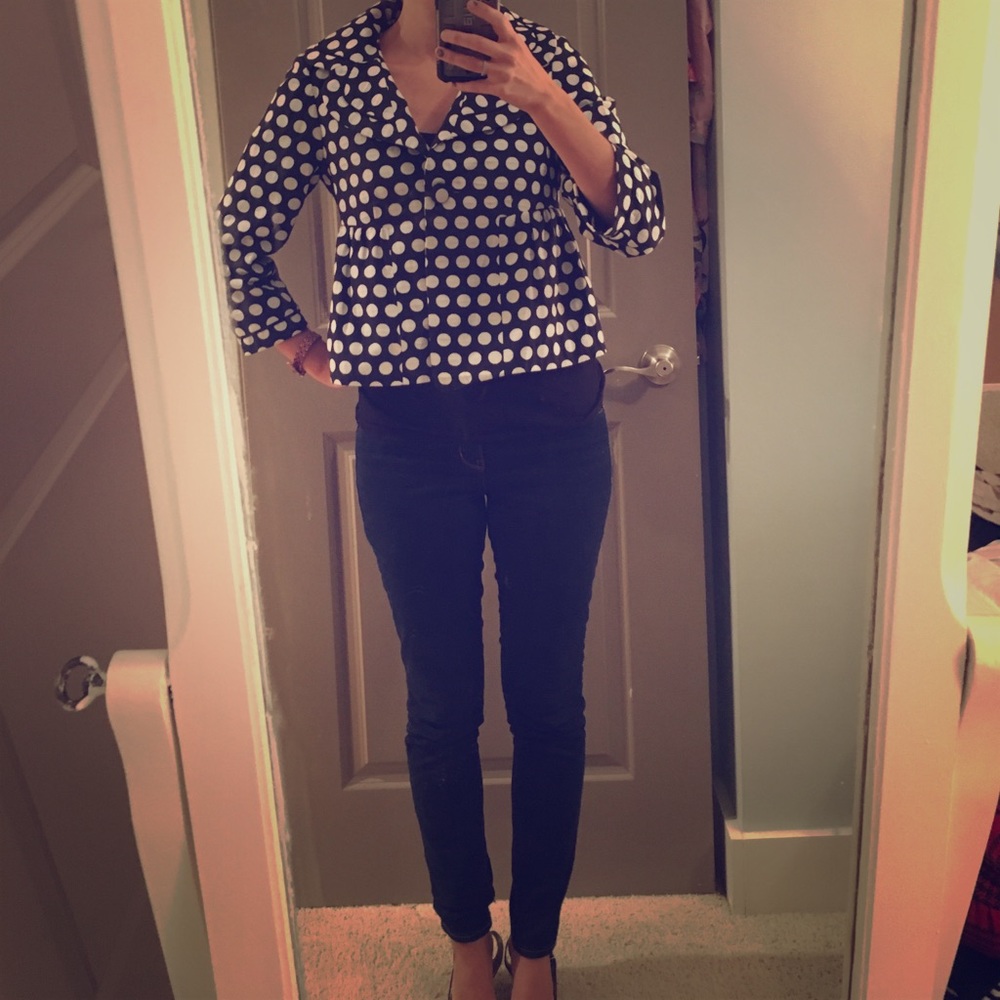 Polka dot swing jacket