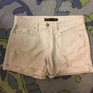 FINAL PRICE white distressed boyfriend shorts