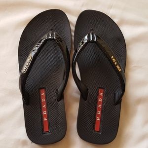 Black Prada Slippers Size 6
