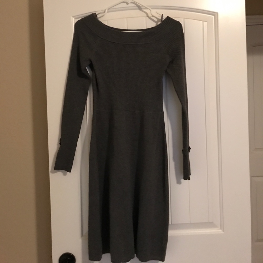 WHBM Gray Boatneck Sweater Dress Size XS