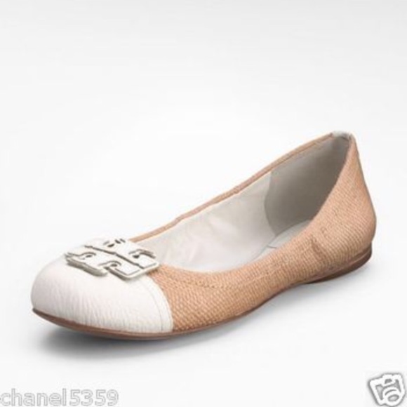 Tory Burch Shoes - Tory burch carita ballet straw flat 5.5 nude flats