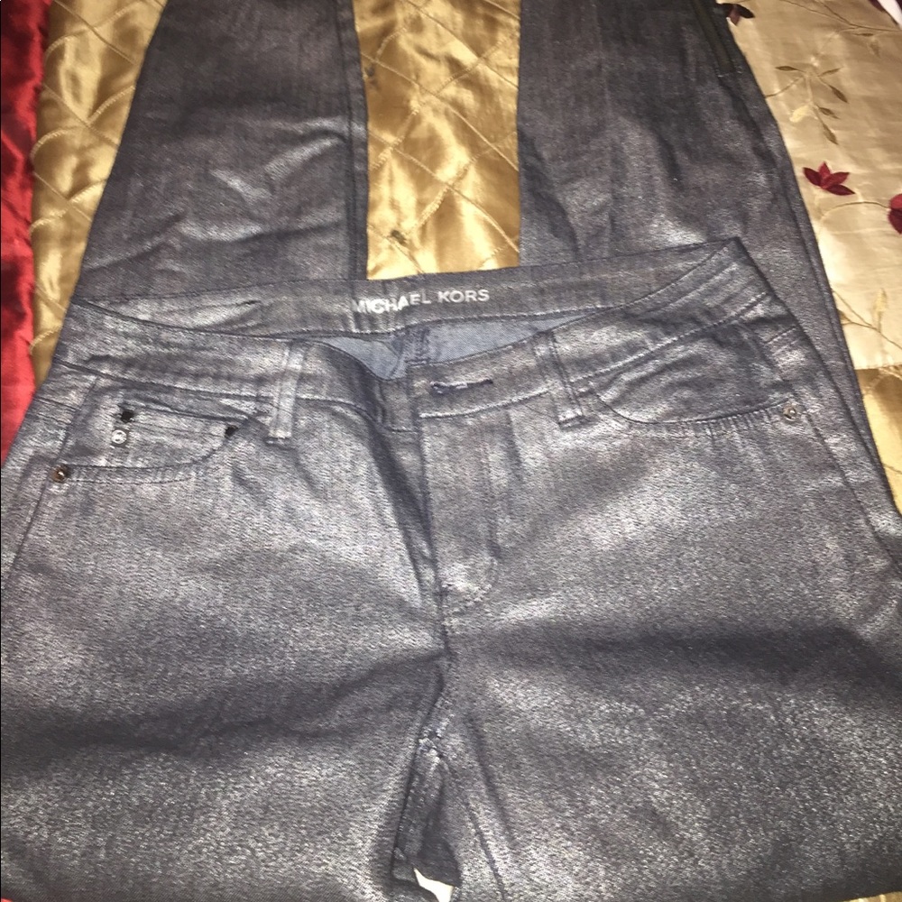 Michael Kors metallic skinny jeans